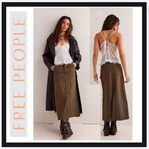 We The Free Harmonica Coated Denim Maxi Skirt